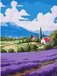 Рисуване по номера Ideyka - Лавандулови поля - 30 x 40 cm -