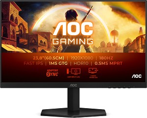  AOC 24G42E - 23.8", IPS, 180 Hz, 16:9, 1920 x 1080, 1 ms, HDMI, DisplayPort, Adaptive-Sync - 