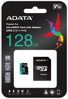 Micro SDXC   128 GB ADATA  Premier Pro V30S - Class 10, U3, V30  SD  - 