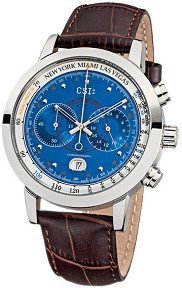  KronSegler - CSI Gents Chronograph KS 787 Steel Blue -   "Crime Scene Investigation" - 