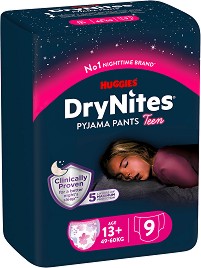  Huggies DryNites Pyjama Pants Teens Girls 13+ - 9 ,   49-60 kg - 