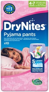  Huggies DryNites Pyjama Pants Girl 4-7 - 10 ,   17-30 kg - 