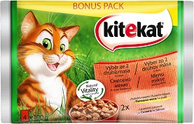 Kitekat Pouch Mix Menu in Gravy -           -   4  x 100 g - 