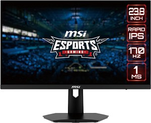  MSI G244F - 23.8", Rapid IPS, 170 Hz, 16:9, 1920 x 1080,1 ms, 2 x HDMI, DisplayPort, AMD FreeSync Premium - 