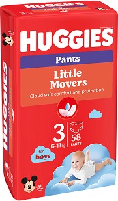  Huggies Littla Movers Pants Boy 3 - 58 ,   6-11 kg,     - 