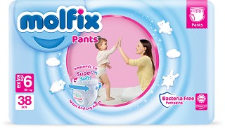  Molfix Pants 6 Extra Large - 38 ,   15+ kg - 