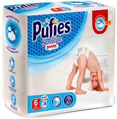  Pufies Sensitive Pants 6 Extra Large - 38  60 ,   15+ kg - 