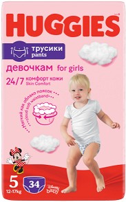  Huggies Pants Girl 5 - 34 ,   12-17 kg,       - 