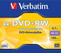 DVD+RW Verbatim 4.7 GB -      4x - 