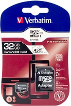 Micro SDHC   32 GB Verbatim Premium - Class 10, U1  SD  - 