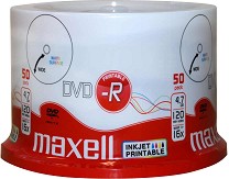 DVD-R    Maxell 4.7 GB - 50       16x - 