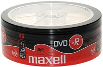 DVD-R Maxell 4.7 GB - 25, 50  100       16x - 