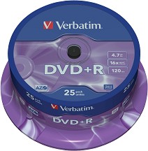 DVD+R Verbatim 4.7 GB - 25       16x - 