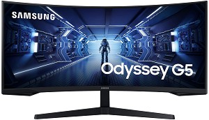  Samsung Odyssey G5 LC34G55T - 34", VA, 165 Hz, 21:9, 3440 x 1440, 1 ms, HDMI, DisplayPort, AMD FreeSync Premium - 