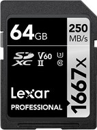 SDXC   1667x 64 GB Lexar Professional - Class 10, U3, V60   Silver - 