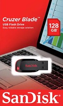 USB 2.0   128 GB SanDisk Cruzer Blade - 