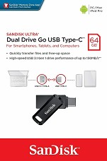 USB A / Type-C 3.2   64 GB SanDisk Dual Drive Go -   Ultra - 