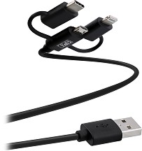    3  1 USB-A male  Lightning / Micro USB / USB-C male T'nB - 1.5 m - 