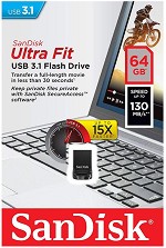 USB 3.1   64 GB SanDisk Ultra Fit - 