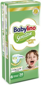  Babylino Sensitive Cotton Soft 6 Extra Large - 38 ,   13-18 kg - 