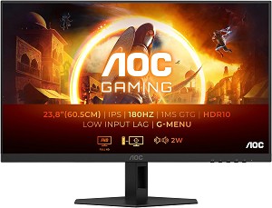  AOC 24G4XE - 23.8", IPS, 180 Hz, 16:9, 1920 x 1080, 0.5 ms, HDMI, DisplayPort, NVIDIA G-Sync, Adaptive-Sync - 