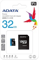 Micro SDHC   32 GB ADATA Premier - Class 10, U1, V10  SD  - 