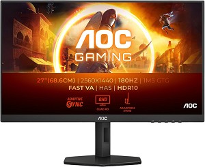  AOC Q27G4XN - 27", VA, 180 Hz, 16:9, 2560 x 1440, 0.5 ms, DisplayPort, HDMI, HDR10, AdaptiveSync - 