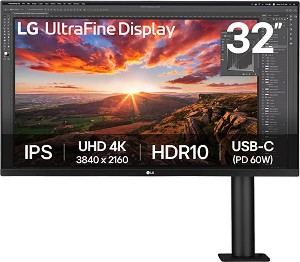  LG 32UN880K-B - 32", IPS, 60 Hz, 16:9, 3840 x 2160, 5 ms, 2 x HDMI, DisplayPort, USB-C, AMD FreeSync - 