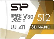 Micro SDXC   512 GB Silicon Power Superior Pro - Class 10, U3, V30, A1  SD  - 