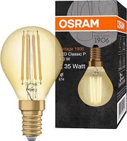 LED  Osram LED CL P FIL GOLD 35 825 E14 4 W 2400K - 410 lm   Vintage 1906 - 