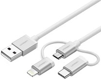 USB-A male  Micro USB / USB-C / Lightning male  Ugreen - 1 m - 