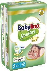  Babylino Sensitive Cotton Soft 2 Mini - 50 ,   3-6 kg - 