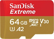 Micro SDXC   64 GB SanDisk - Class 10, U3, V30, A2  SD    Extreme - 