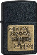   Zippo Black Crackle Gold Zippo Logo - 