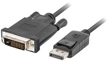  DisplayPort male  DVI-D (24+1) male Lanberg - 1  1.8 m - 