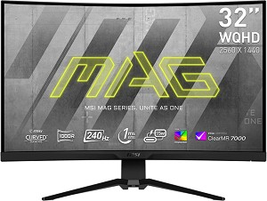  MSI MAG 325CQRXF - 31.5", VA, 240 Hz, 16:9, 2560 x 1440, 1 ms, HDMI, DisplayPort, USB-C, DisplayHDR 400, AMD FreeSync Premium - 