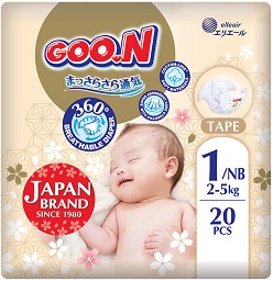  GOO.N Premium Soft 1 Newborn - 20  72 ,   2-5 kg - 