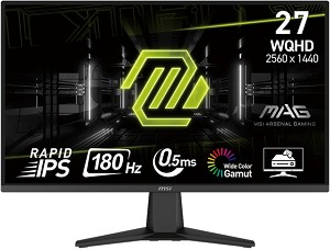  MSI MAG 275QF - 27", Rapid IPS, 180 Hz, 16:9, 2560 x 1440, 0.5 ms, 2 x HDMI, DisplayPort, Adaptive-Sync - 