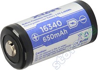  3.7V -  Li-Ion (CR-123) 650 mAh - 