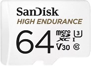 Micro SDXC   64 GB SanDisk High Endurance - Class 10, UHS-I, U3, V30  SD  - 